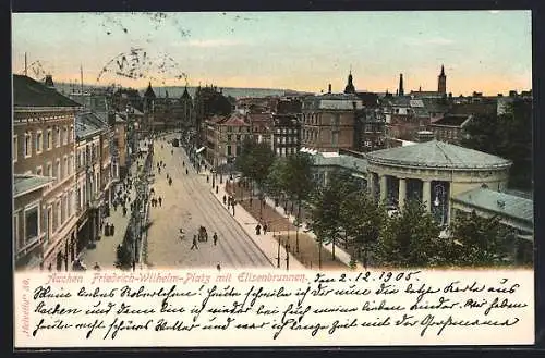 AK Aachen, Friedrich-Wilhelm-Platz mit Elisenbrunnen