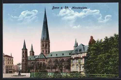 AK Bonn a. Rh., Blick über den Münsterplatz