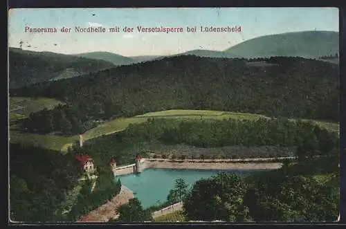 AK Lüdenscheid, Panorama der Nordhelle mit der Versetalsperre