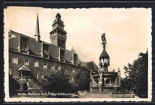 AK Zeitz, Rathaus mit Finkgräfebrunnen