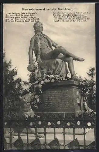 AK Saaleck / Saale, Bismarckdenkmal bei der Rudelsburg