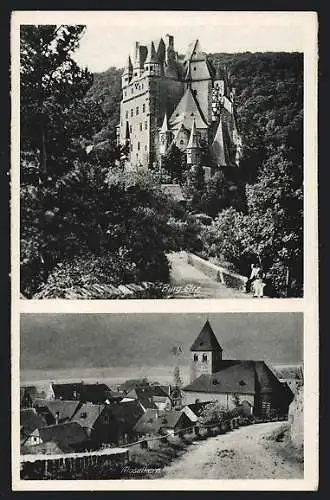 AK Wierschem, Blick auf Burg Eltz und Moselkern