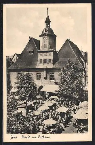 AK Jena, Markt mit Rathaus