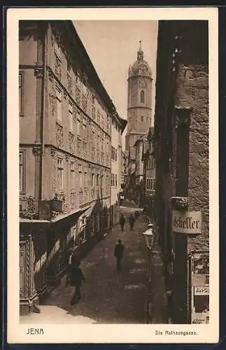 AK Jena, Strassenpartie der Rathausgasse