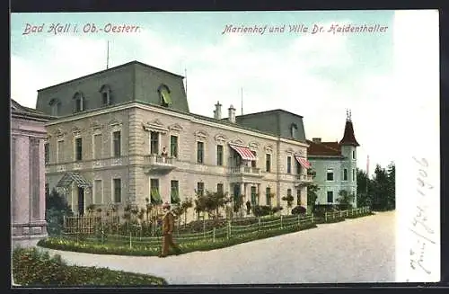 AK Bad Hall i. Ob.-Oesterr., Marienhof und Villa Dr. Haidenthaller