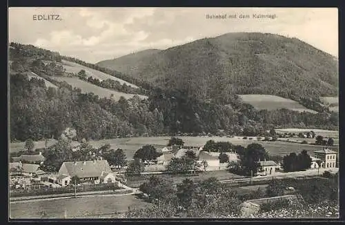 AK Edlitz, Bahnhof mit dem Kulmriegl