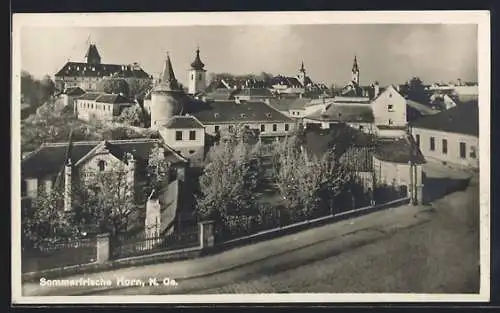 AK Horn /N. Oe., Teilansicht mit Strassenpartie