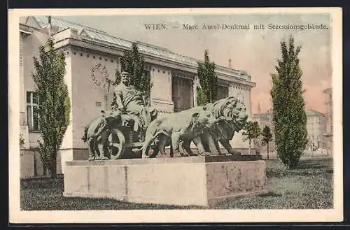 AK Wien, Marc Aurel-Denkmal mit Sezessionsgebäude