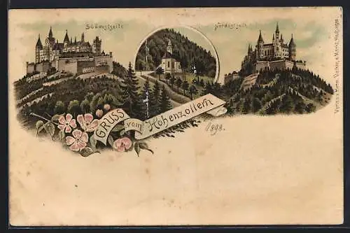 Lithographie Hohenzollern, Südwest- und Nordostseite