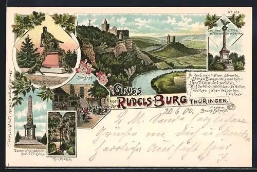 Lithographie Saaleck, Rudels-Burg, Kunoklamm