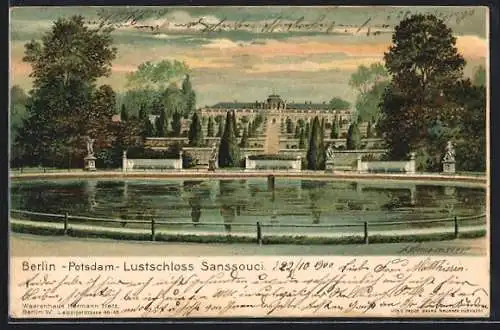 Künstler-AK Potsdam, Berlin, Lustschloss Sanssouci