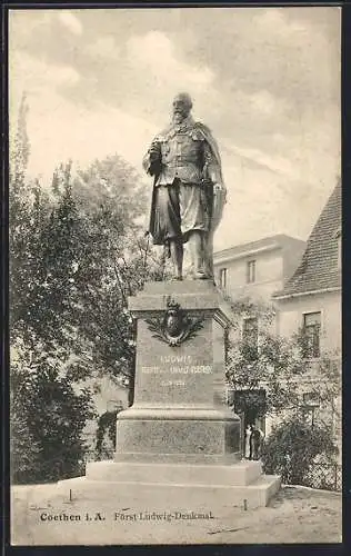 AK Coethen i. A., Fürst Ludwig-Denkmal