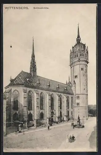 AK Wittenberg / Elbe, Ansicht der Schlosskirche