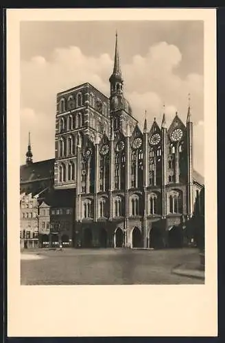 AK Stralsund, Rathaus und St. Nikolai