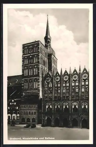 AK Stralsund, Nicolaikirche und Rathaus