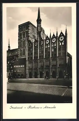 AK Stralsund, Rathaus und Altmarkt