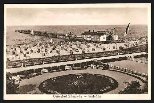 AK Zinnowitz, Seebrücke und Strand