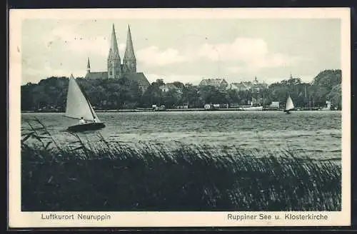 AK Neuruppin, Ruppiner See und Klosterkirche