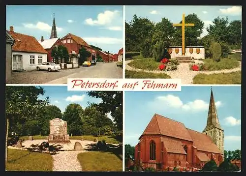 AK Petersdorf / Insel Fehmarn, Denkmäler, Kirche, Ortspartie