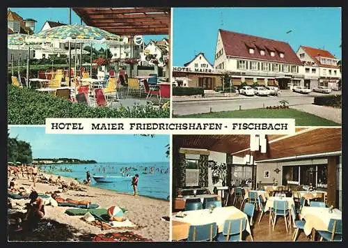 AK Friedrichshafen-Fischbach, Hotel Maier, Strand