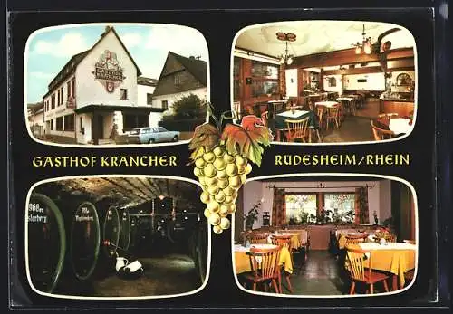 AK Rüdesheim /Rhein, Gasthof Krancher, Weinkeller