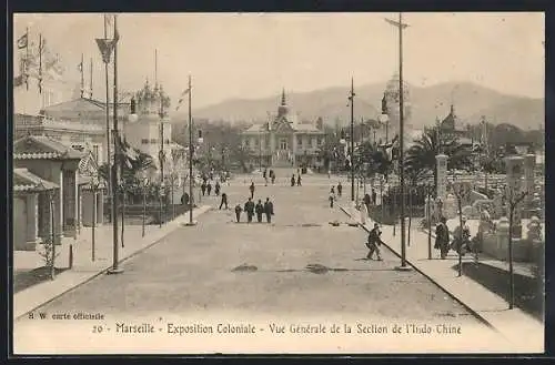 AK Marseille, Exposition Coloniale, Vue générale de la Section de l`Indo-Chine