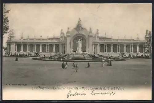 AK Marseille, Exposition coloniale 1906, Vue d` Ensemble du Grand Palais