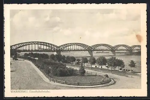 AK Warschau-Warszawa, Eisenbahnbrücke