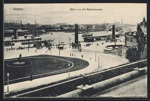 AK Stettin, Blick von der Hakenterrasse