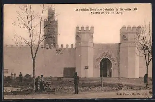 AK Marseille, Exposition Nationale 1922, L`Entrée du Palais du Maroc