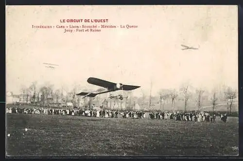 AK Caen, Flugzeug beim Start, Le Circuit de L`Ouest