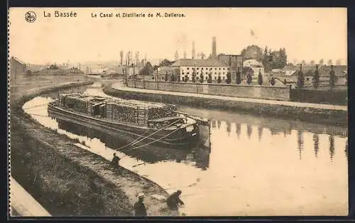 AK La Bassée, Le Canal et Distillerie de M. Dellerue