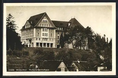 AK Winterthur, Heiligbergschulhaus auf dem Hügel