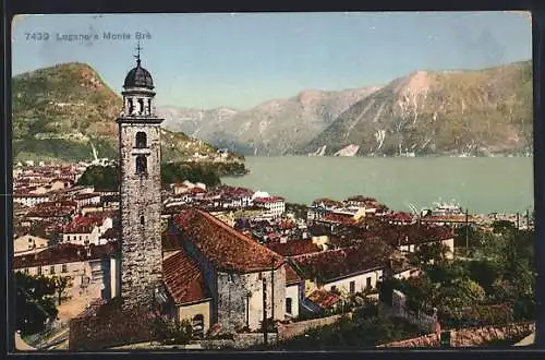 AK Lugano, Panoramaansicht mit Monte Brè