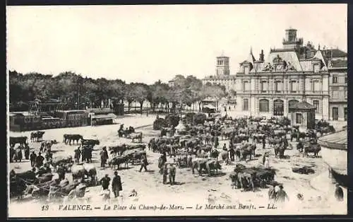 AK Valence, La Place de l`Hôtel-de-Ville - Le Marché aux Boeufs