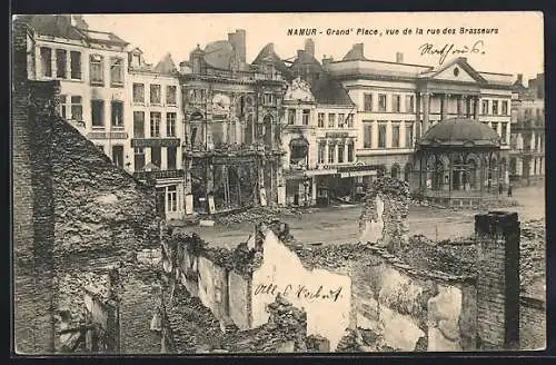 AK Namur, Grand` Place, vue de la rue des Brasseurs