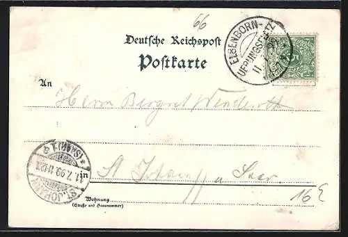 Lithographie Elsenborn, Truppenübungsplatz: Verwaltungs-Gebäude, Offizier Casino
