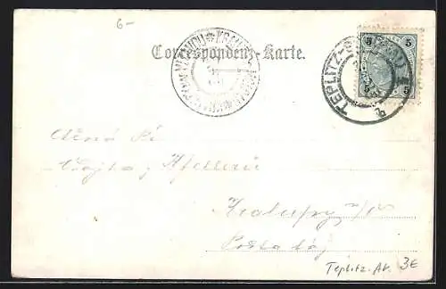 AK Teplitz Schönau / Teplice, Blick von der Stephanshöhe