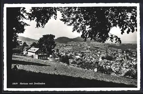 AK Herisau, Panorama-Blick von den Dreilinden