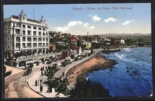 AK Abbazia, Slatina mit Palace Hotel Bellevue