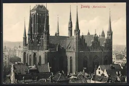 AK Danzig / Gdansk, Marienkirche