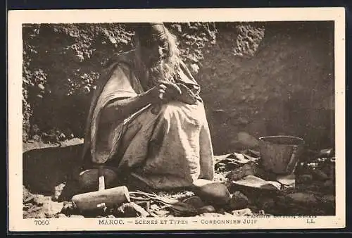 AK Maroc, Scènes et Types, Cordonnier juif, Jüdischer Schuhmacher