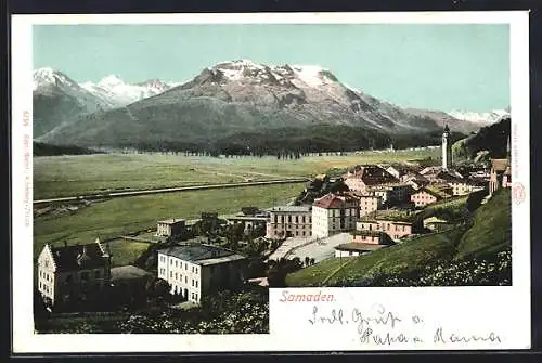 AK Samaden, Ortsansicht und Blick ins Tal