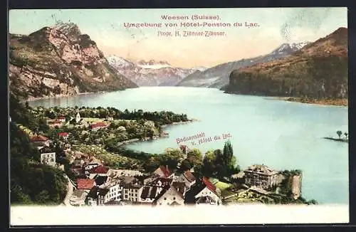 AK Weesen, Hotel du Lac und Umgebung