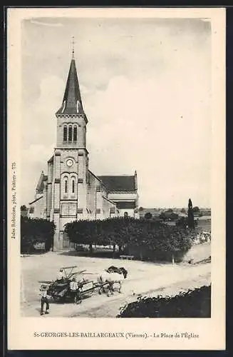 AK Saint-Georges-les-Baillargeaux, la Place de l'Eglise