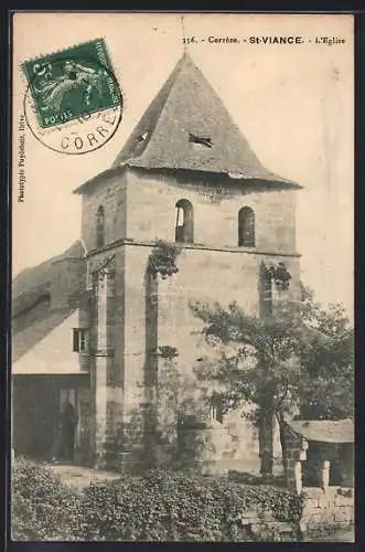 AK Saint-Viance, L`Église et son clocher en pierre