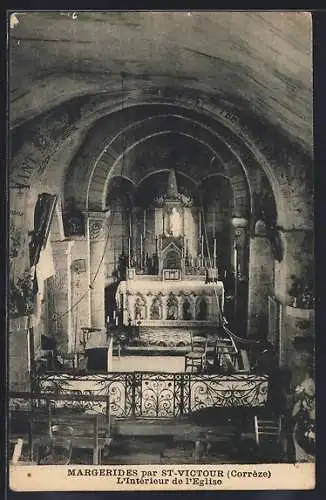 AK Margerides, L`intérieur de l`église Saint-Victour (Corrèze)