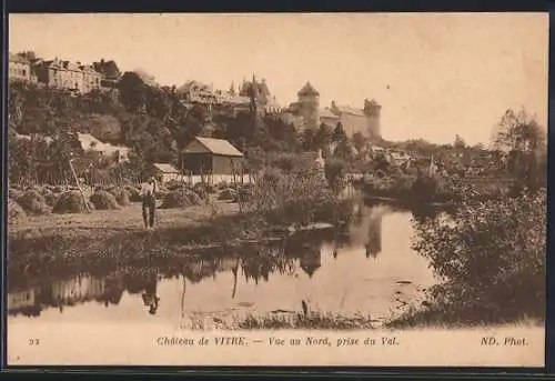 AK Vitré, Château de Vitré, Vue au Nord, prise du Val