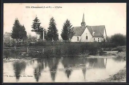 AK Chaumeré, L`église et son reflet dans l`étang