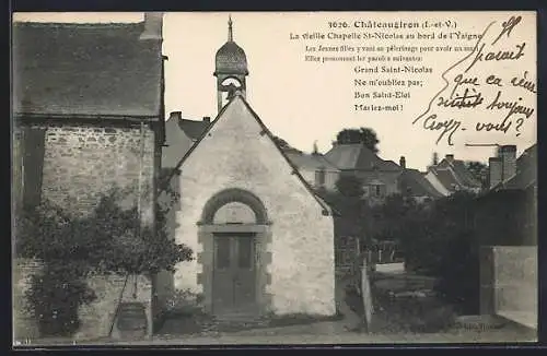 AK Châteaugiron, La vieille chapelle Saint-Nicolas au bord de l`Yaigne